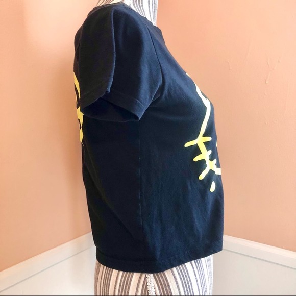 Sanrio | Hello Kitty Black + Yellow Crop Soft T-Shirt S - Picture 3 of 8